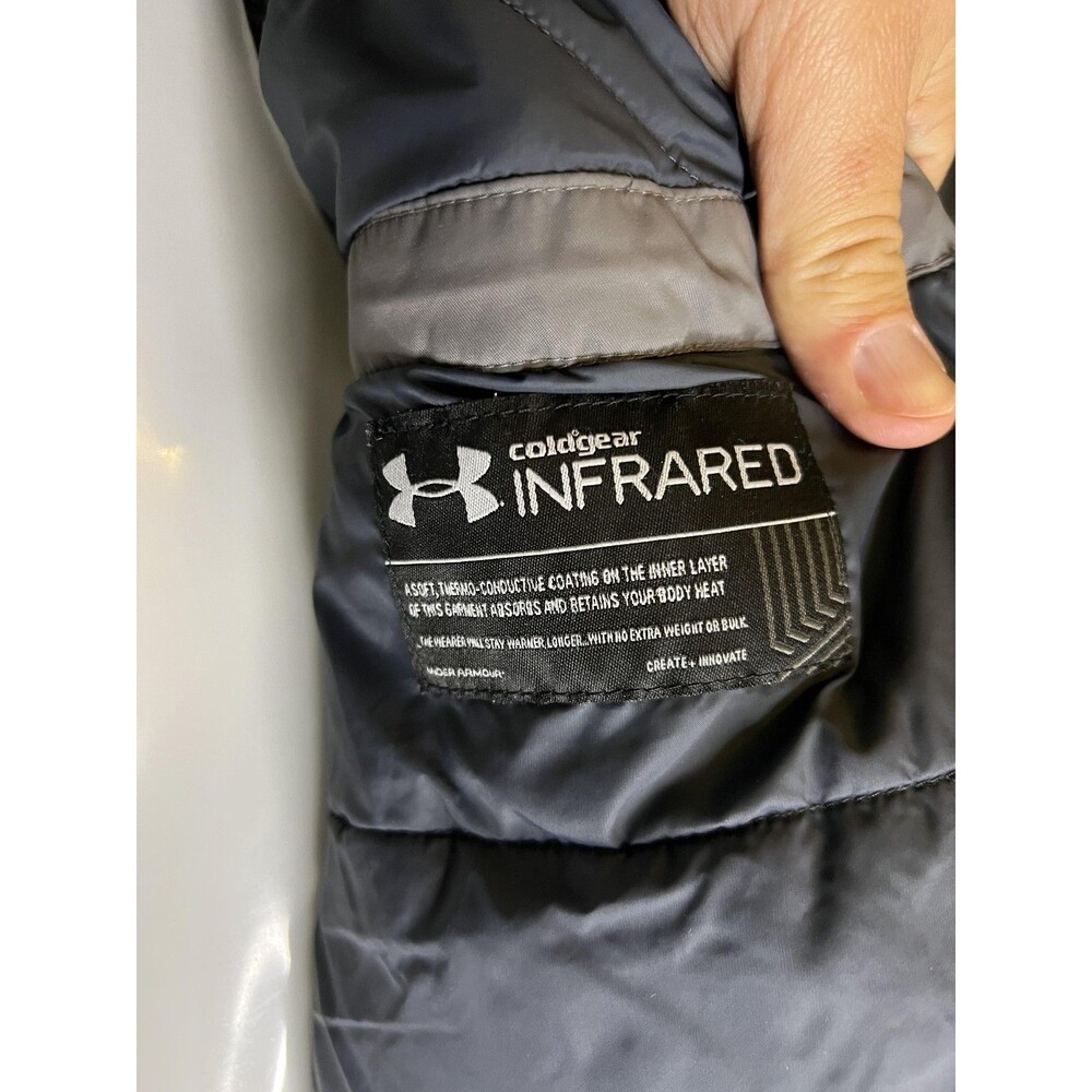 Under Armour Coat Womens Small Gray Hooded Parka Storm3 ColdGear Infrared - Picture 16 of 16